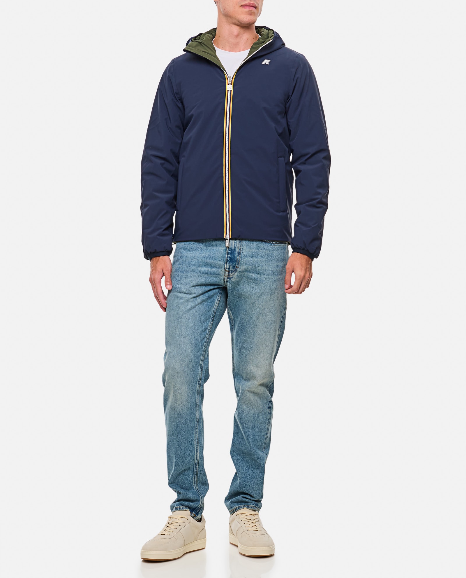 K-way Jack St Warm Double Slim-fit Giacca Reversibile. In Poliestere Elasticizzato Impermeabile. Imbottitu In Blue