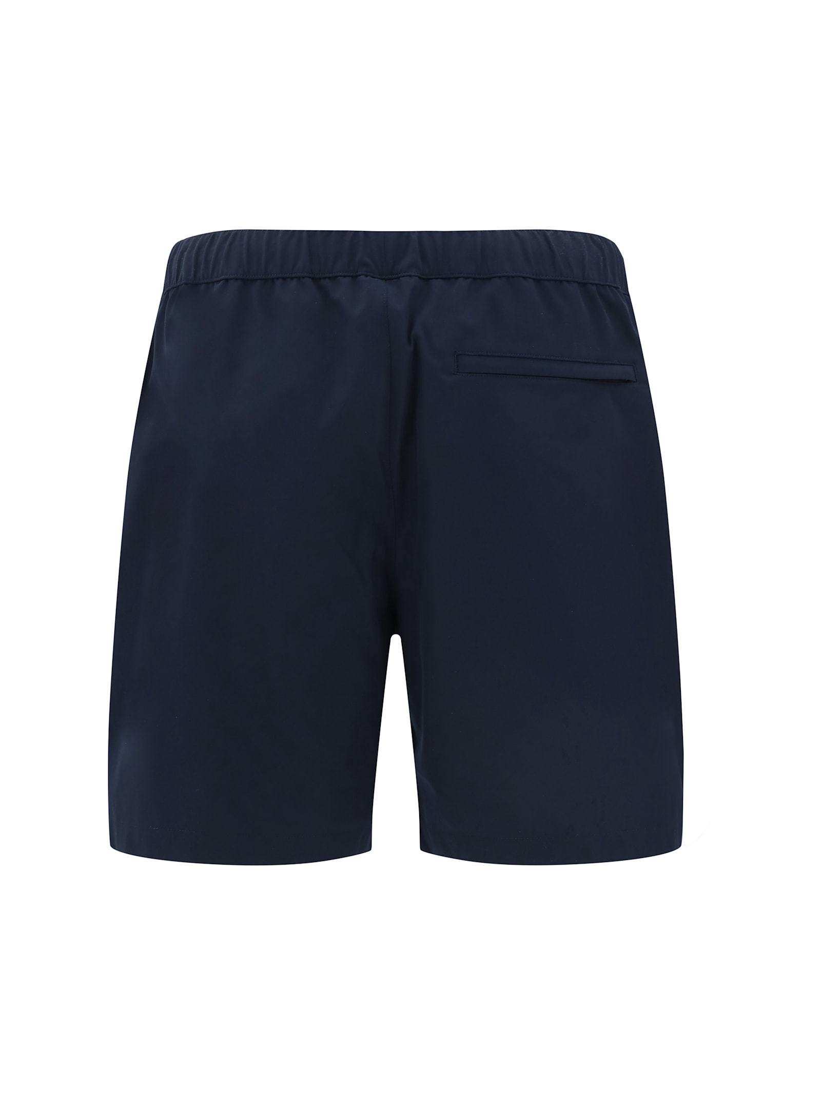 Moose Knuckles Logoed Swim Trunks With Side And Back Pockets In Navy