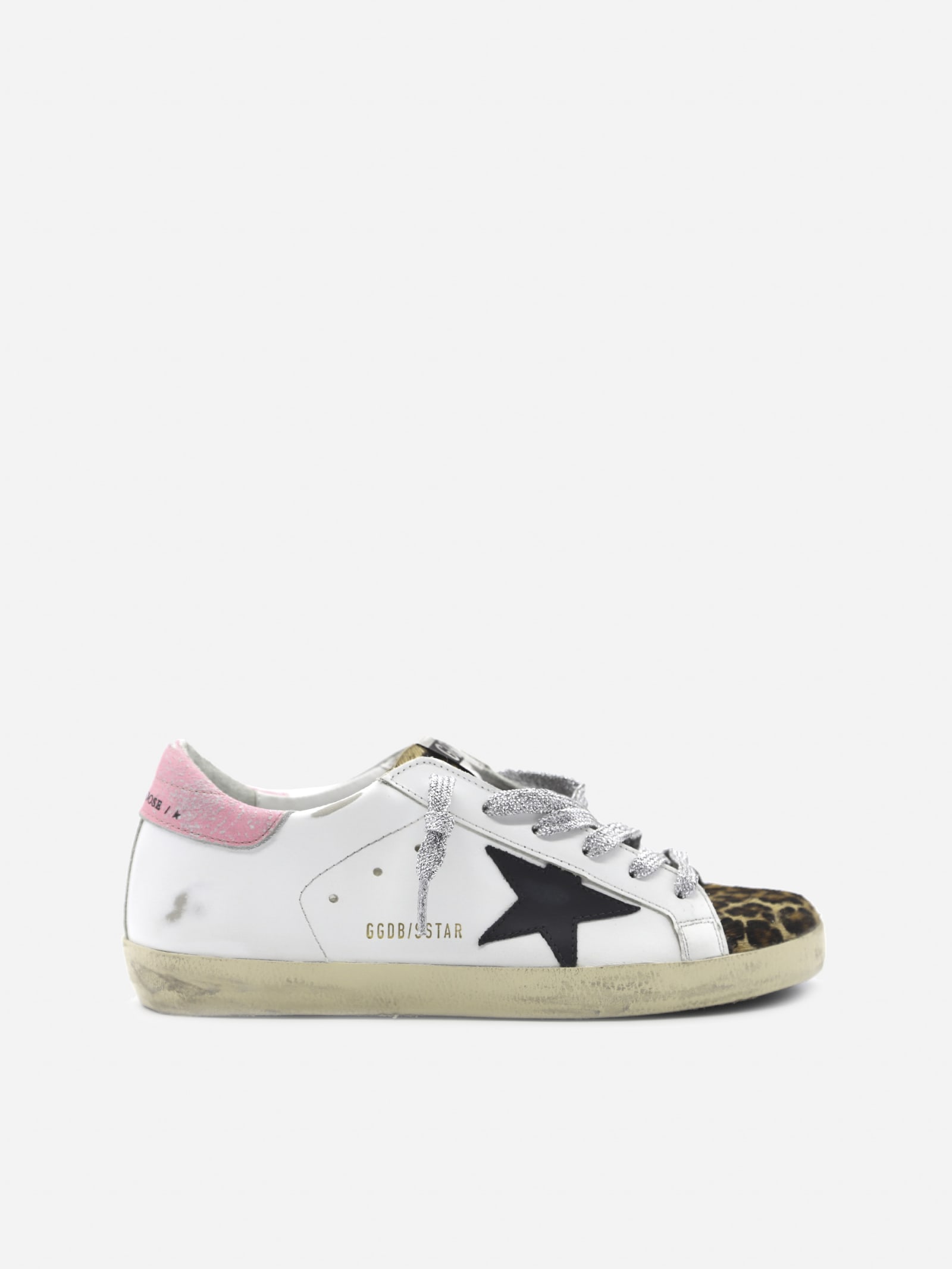 Golden Goose Superstar Sneakers In Leather With Animalier-effect Pony Skin Insert