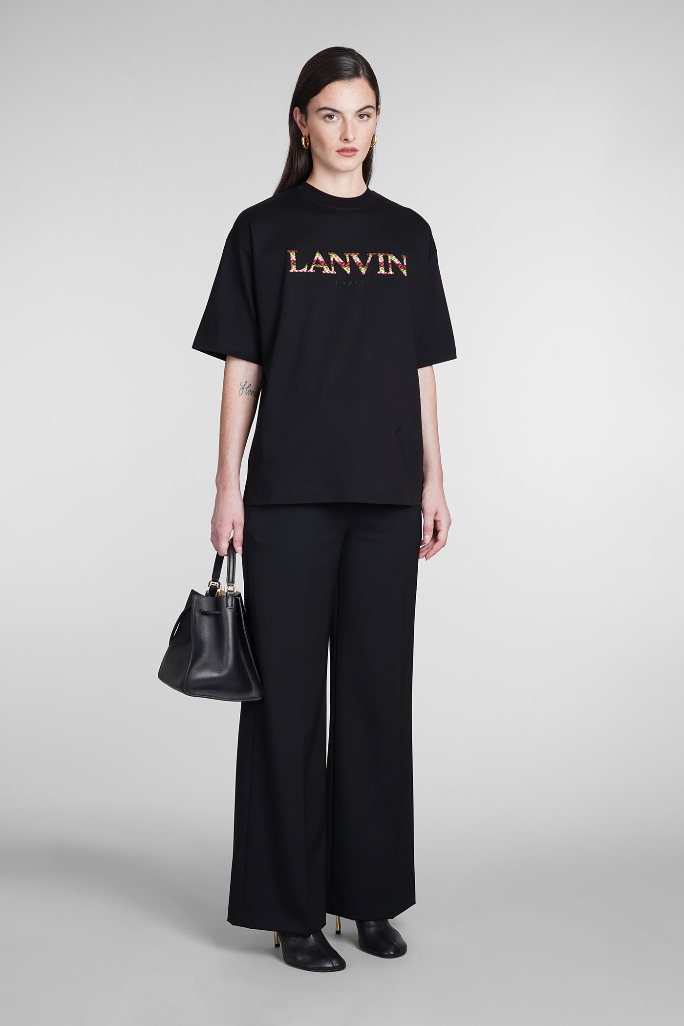 Shop Lanvin T-shirt In Black Cotton