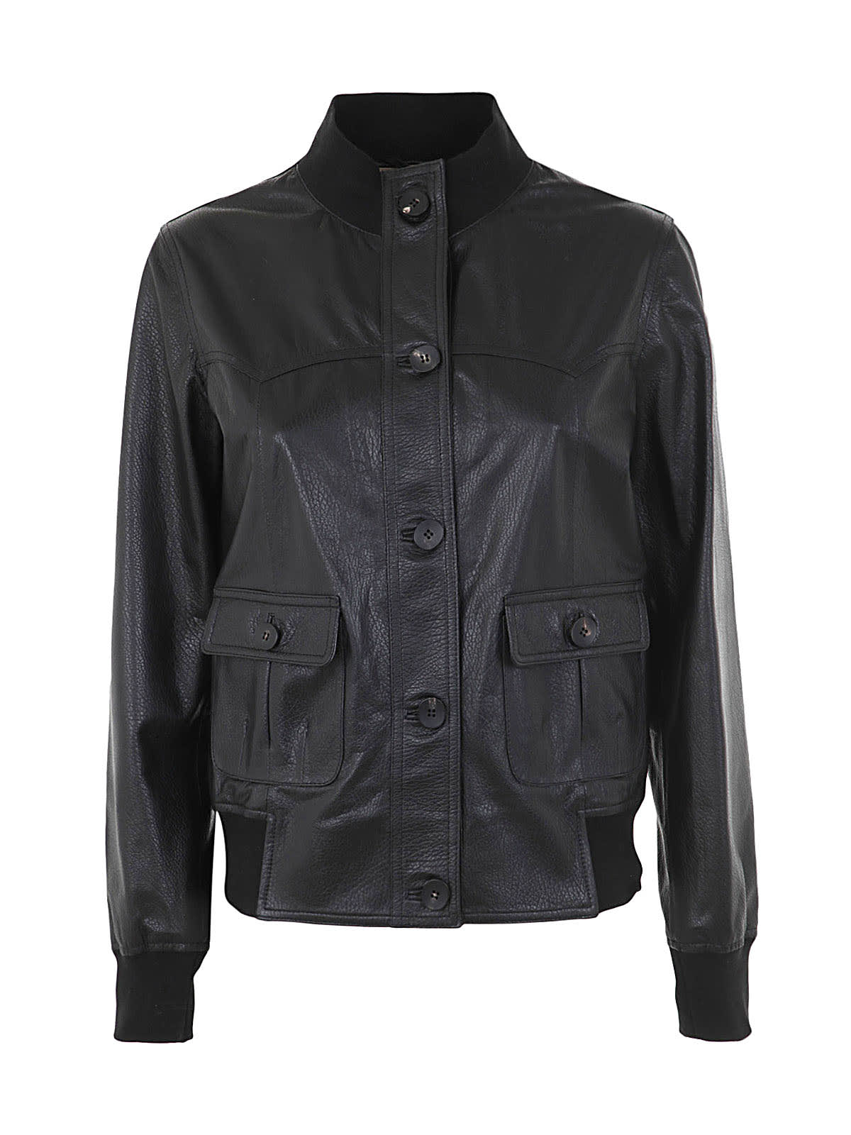Giorgio Brato Lamb Leather Bomber In Black