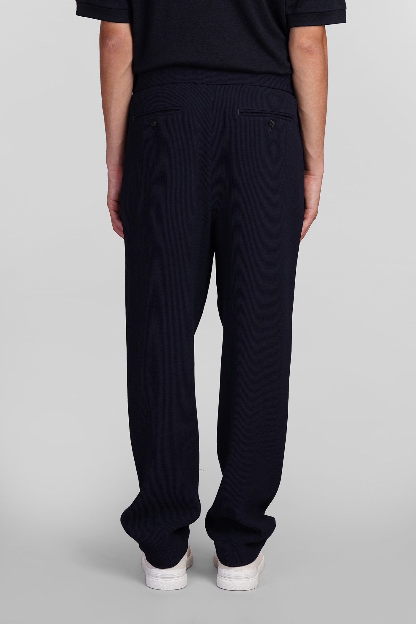 Shop Giorgio Armani Pants In Blue Wool