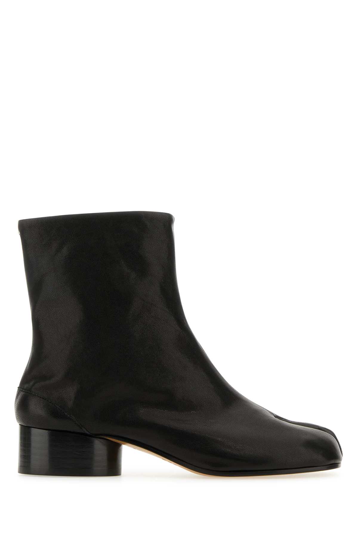 Shop Maison Margiela Black Nappa Leather Tabi Ankle Boots In T8013