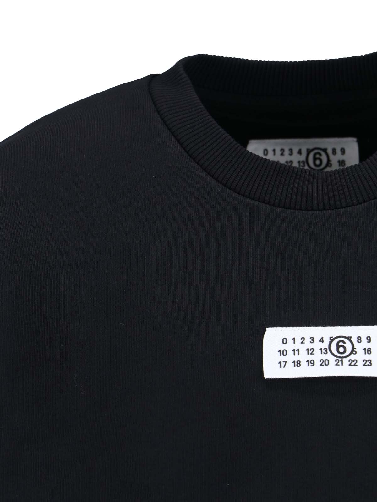 Mm6 Maison Margiela Sweatshirt Mit Nummern-applikation In Black