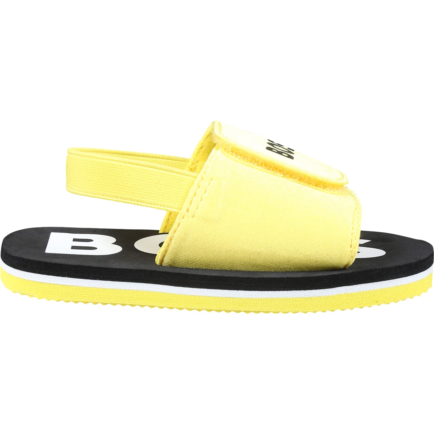 Shop Hugo Boss Yellow Sandals For Boy With Logo