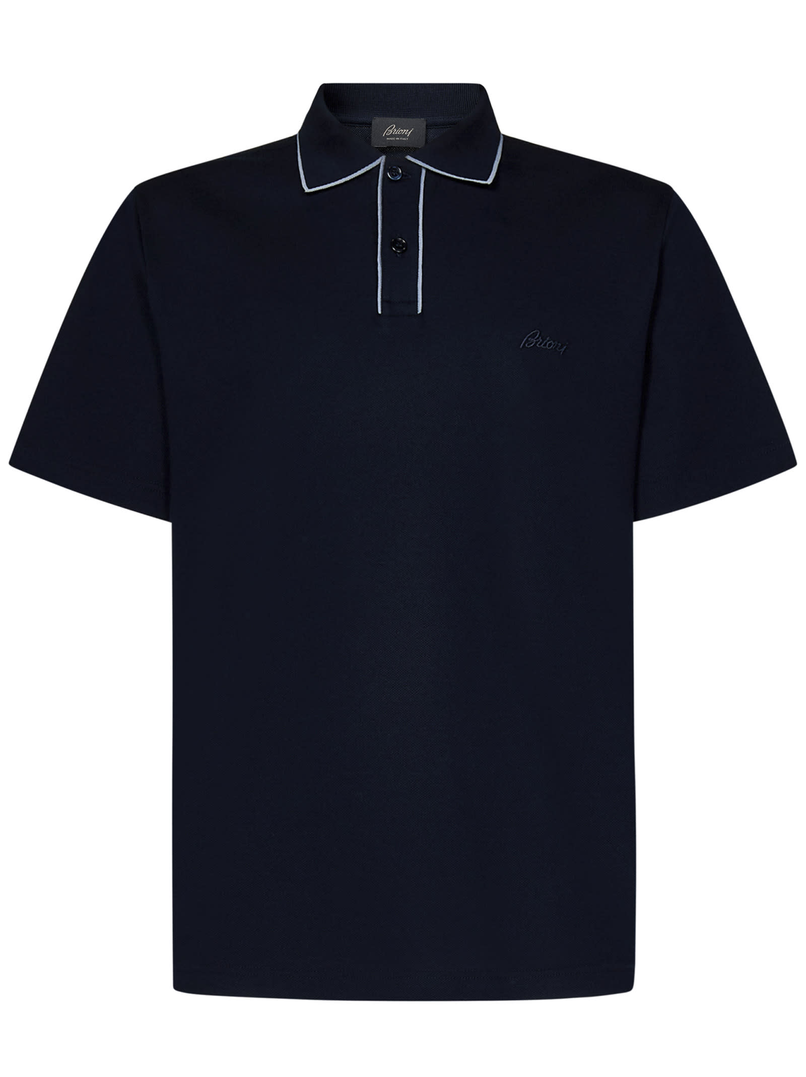 Brioni Polo Shirt In Navy