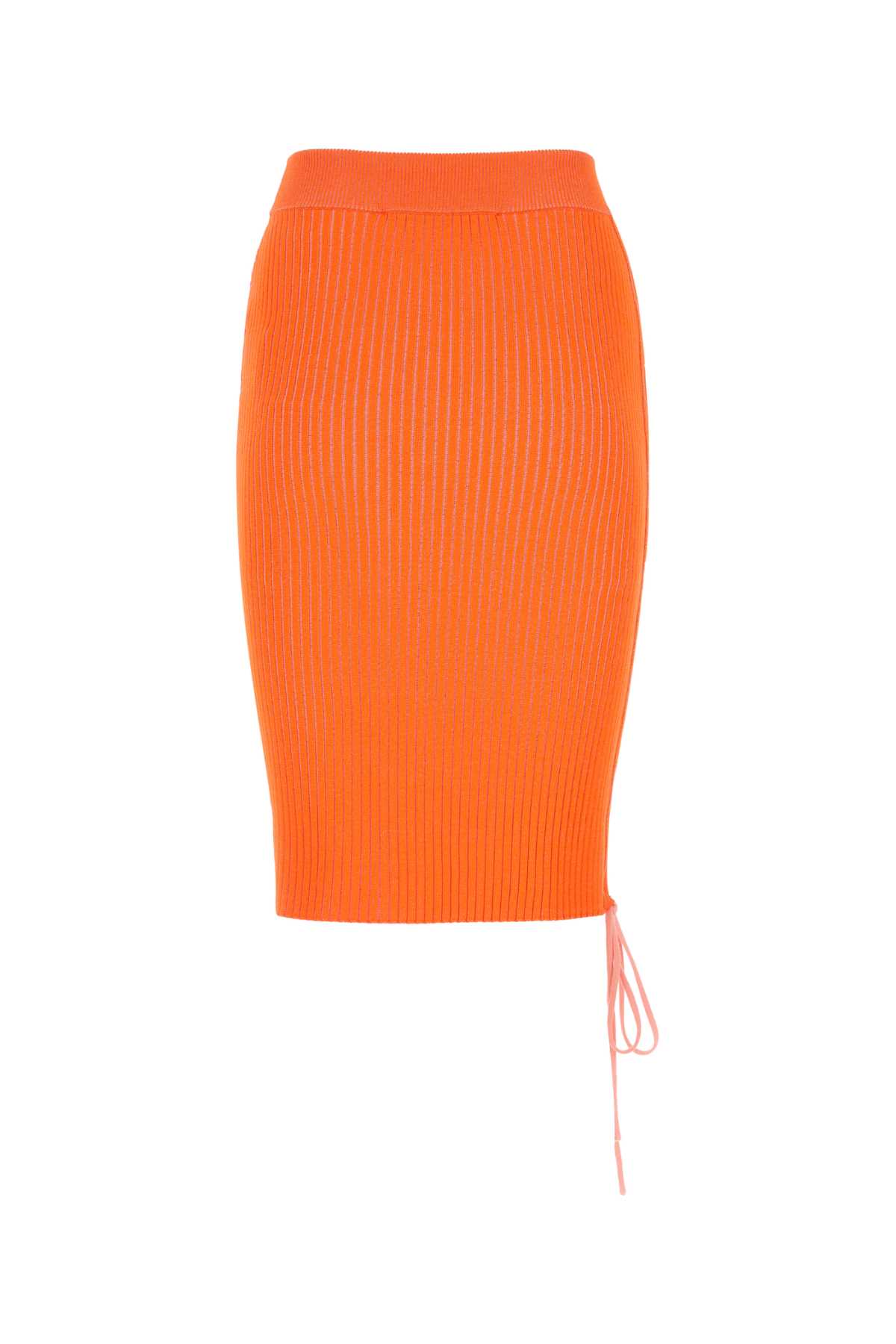 Off-white Orange Viscose Blend Skirt In Coralred