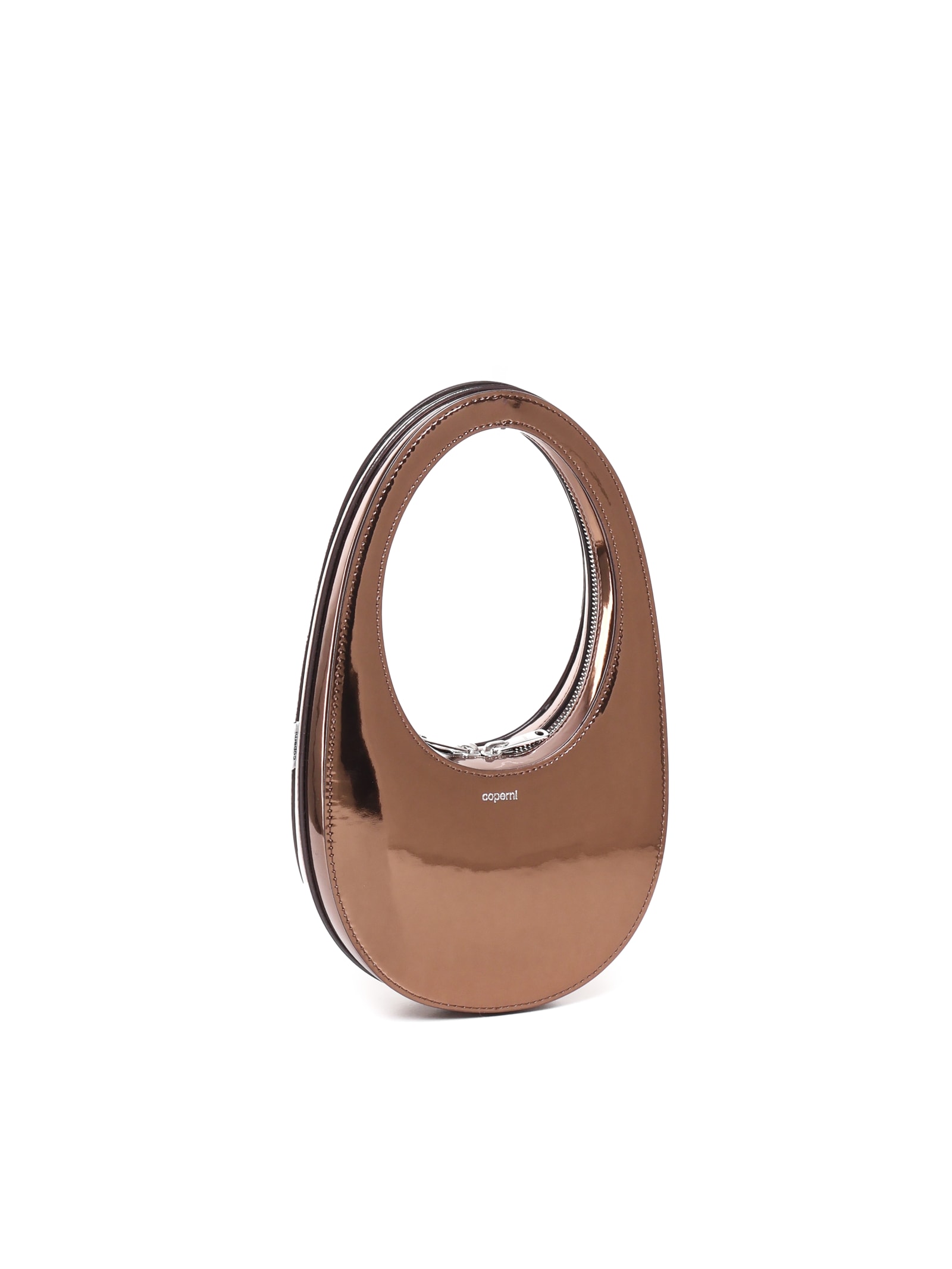 Shop Coperni Mirrored Mini Swipe Bag In Copper