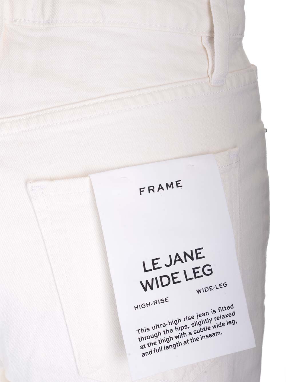Shop Frame Le Jane Wide Leg Denim Pants In White