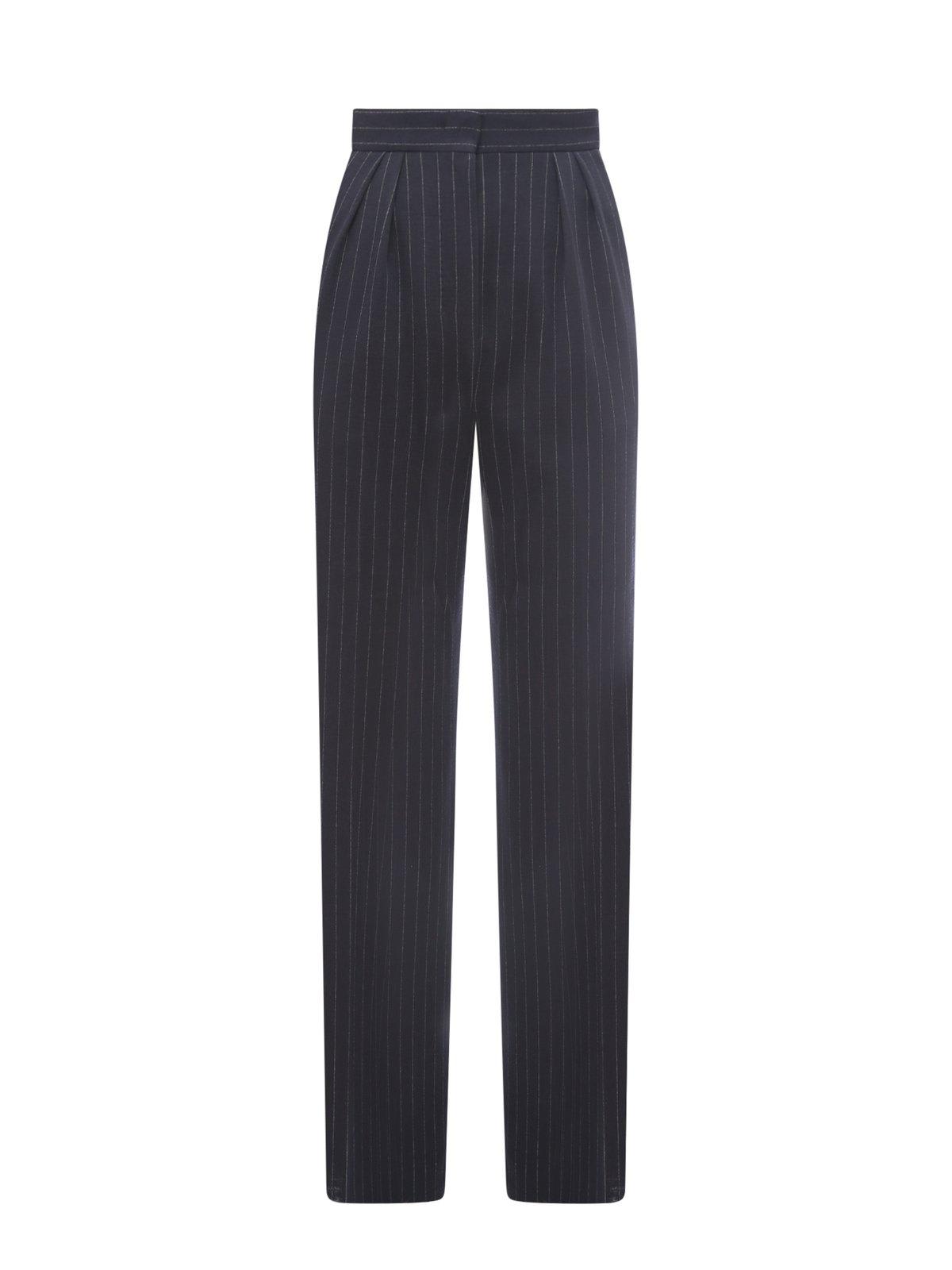 Max Mara High-waisted Chalk-stripe Jersey Trousers