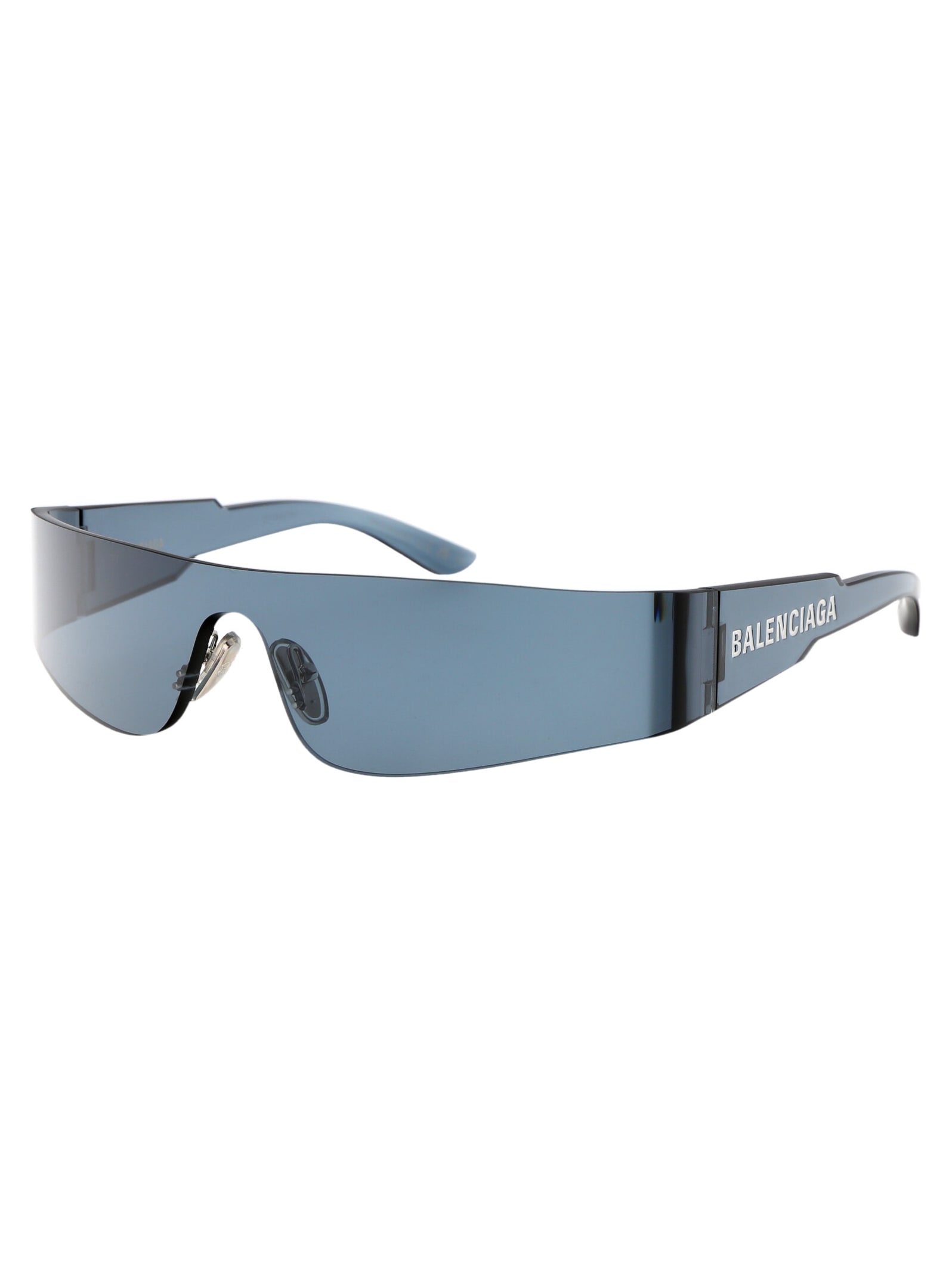 Shop Balenciaga Bb0041s Sunglasses In 014 Blue Blue Blue