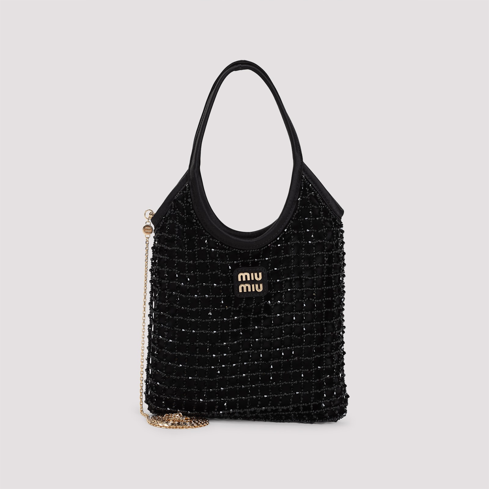 Miu Miu Women Embellished Satin Handbag In Nero