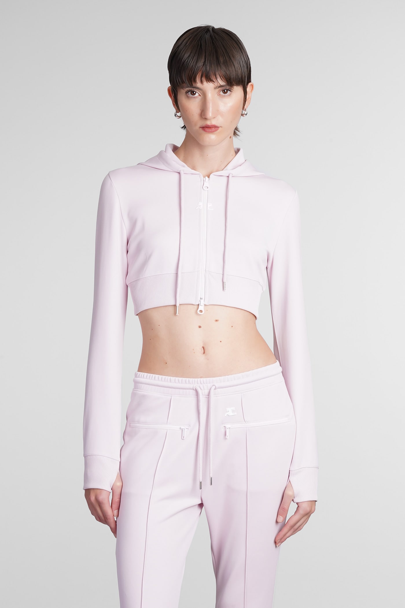 Courrèges Sweatshirt In Rose-pink Polyester