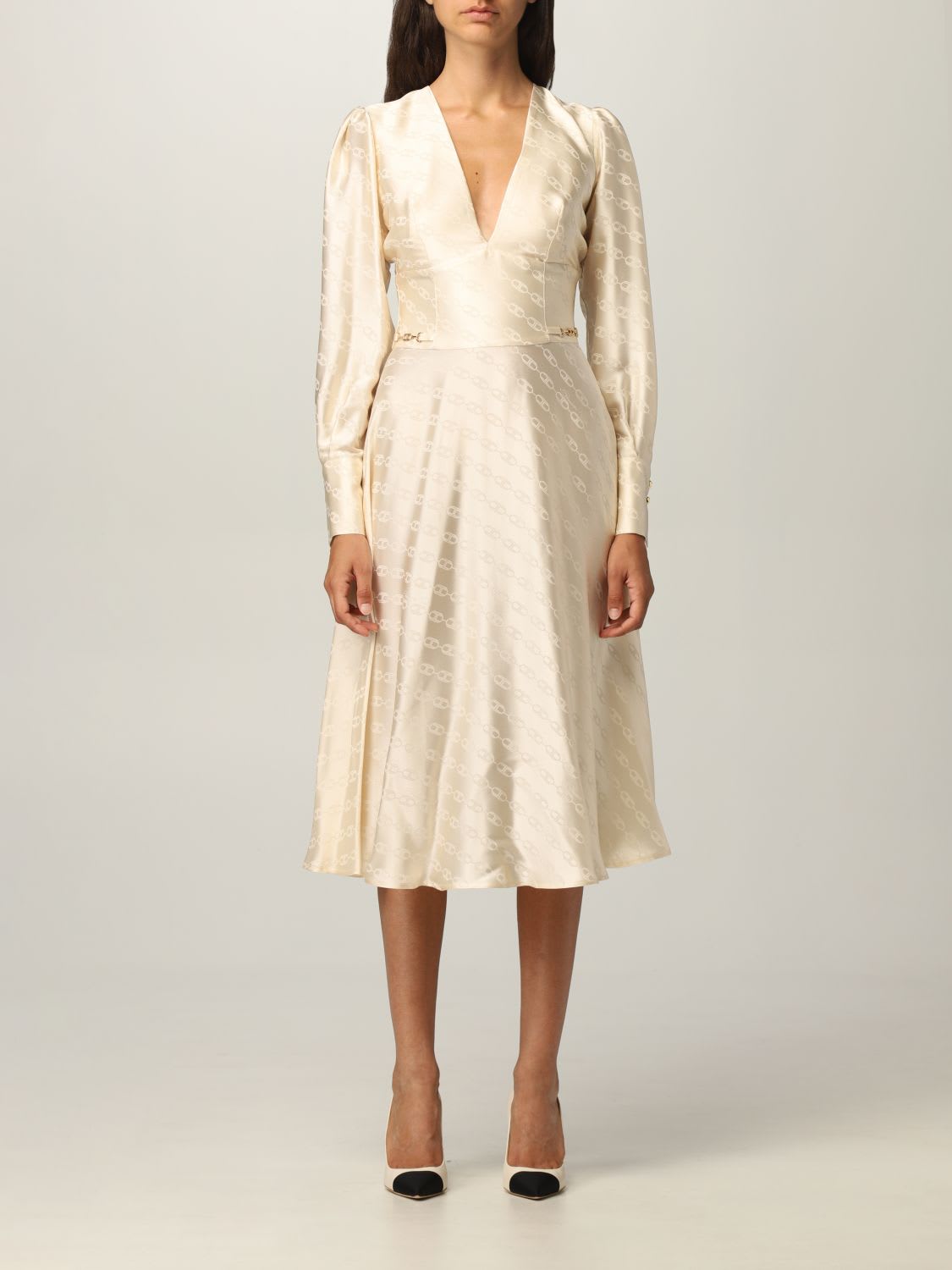 Elisabetta Franchi Dress Elisabetta Franchi Longuette Dress With Clamps Pattern