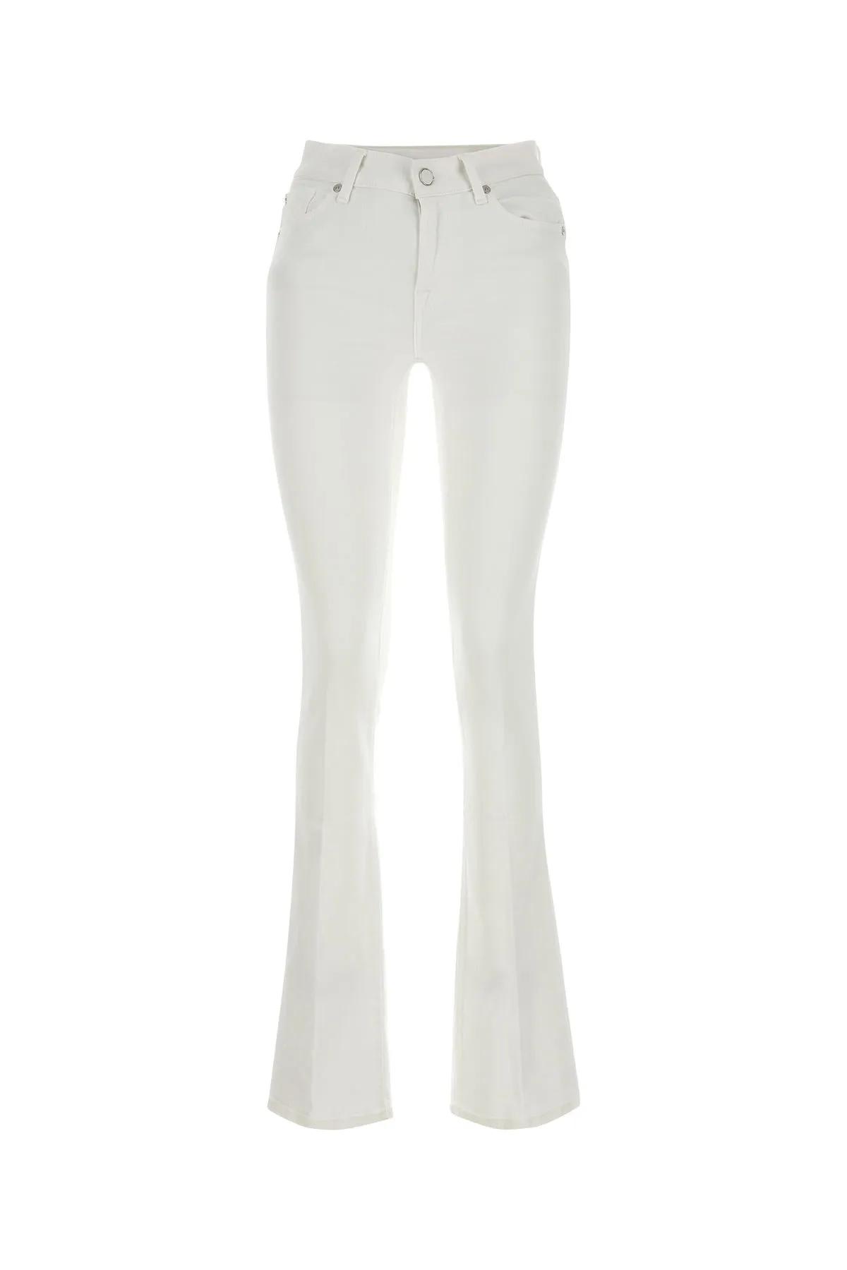 Shop 7 For All Mankind White Stretch Denim Bootcut Jeans