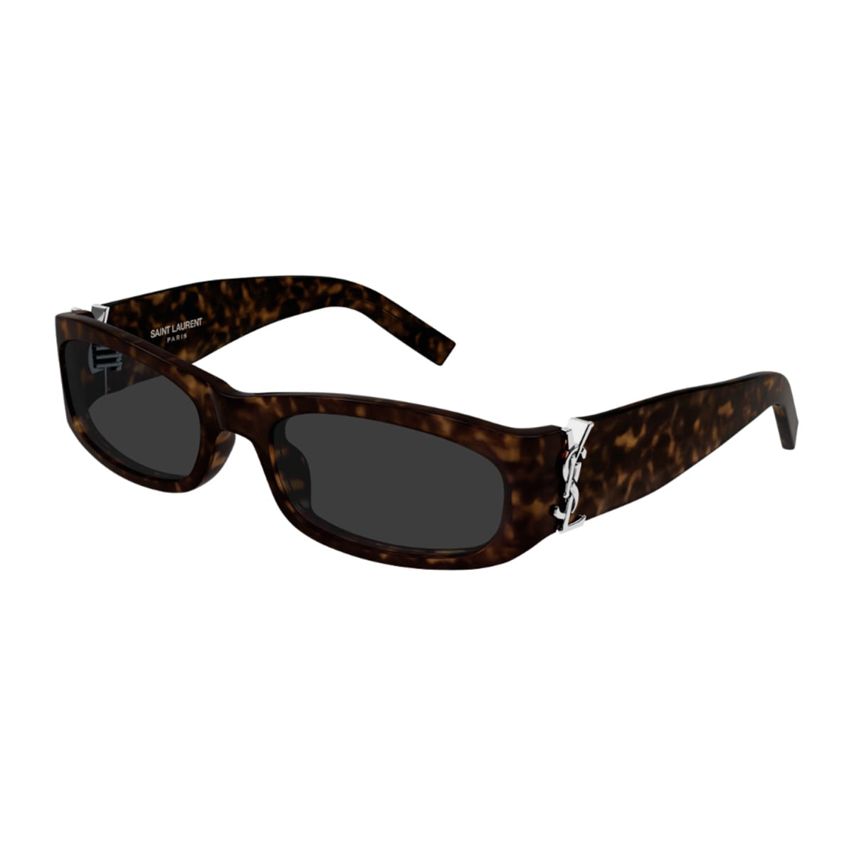 Saint Laurent Sl M152 Linea Monogram 002 Dark Havana Grey Sunglasses In Brown