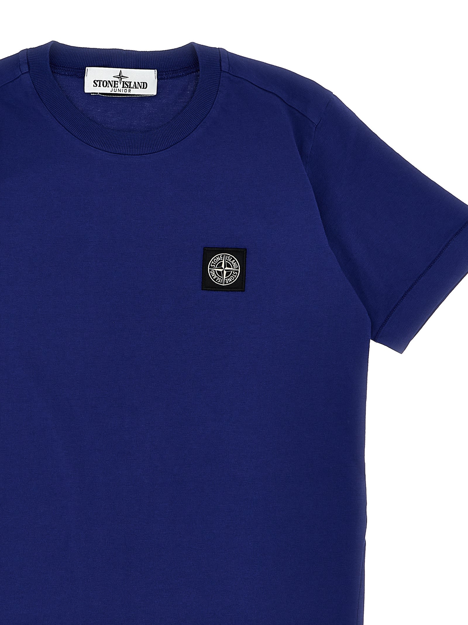 Shop Stone Island Junior Logo Patch T-shirt In Blue