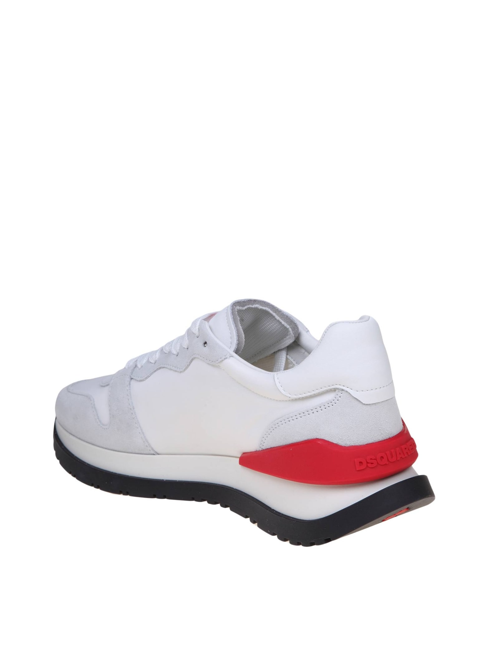 Shop Dsquared2 Suede And Nylon Running Sneakers With Logo In White