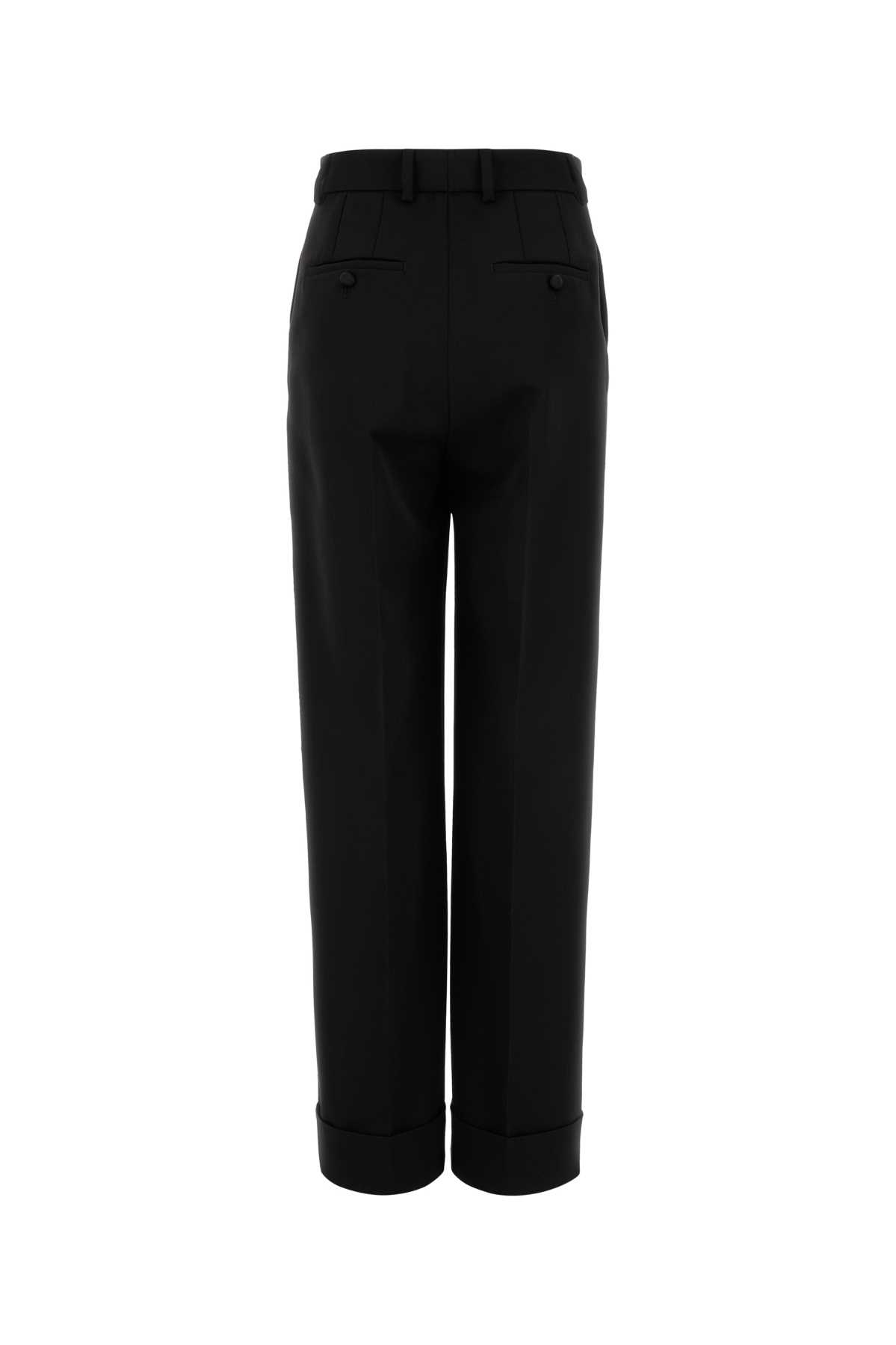 Dolce & Gabbana Black Flared Woolen Pants In Nero