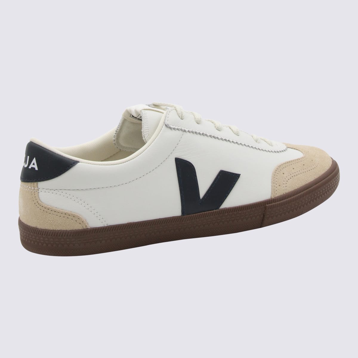 Shop Veja White Leather Volley Sneakers In White Nautico Bark