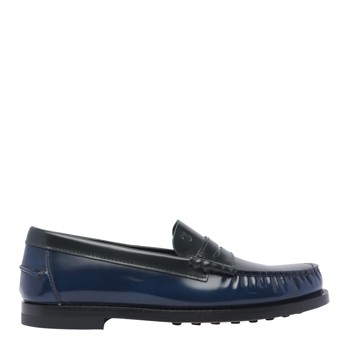 Shop Tod's Leather Loafers In Blue