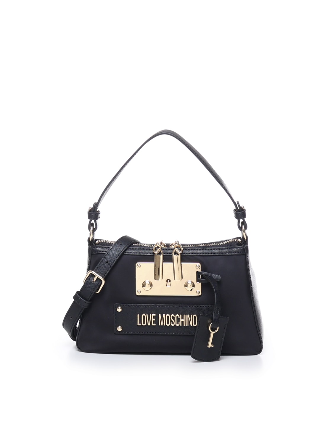 Shop Love Moschino Bag With Handle And Shoulder Strap In Black