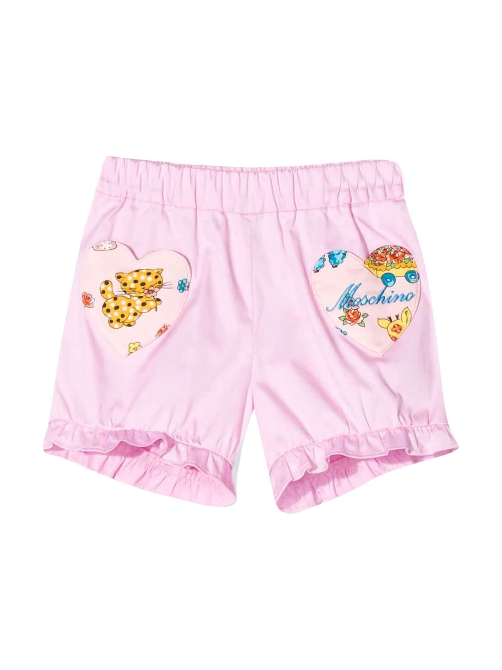 Moschino Pink Newborn Shorts