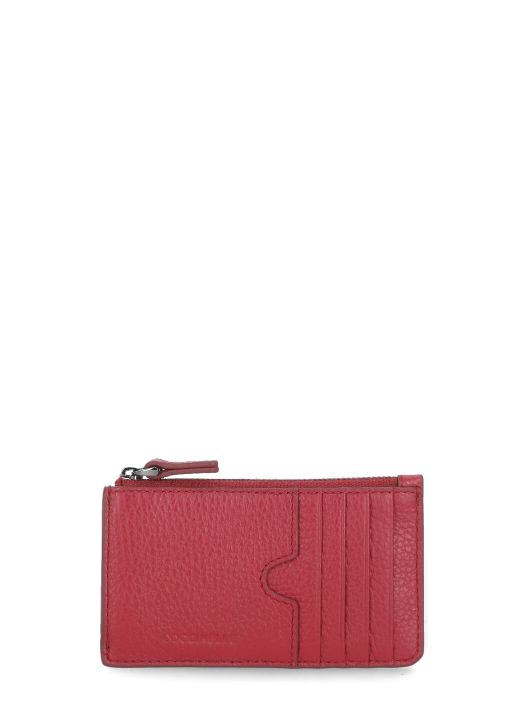 Coccinelle Pebbled-leather Debossed-logo Wallet In Red