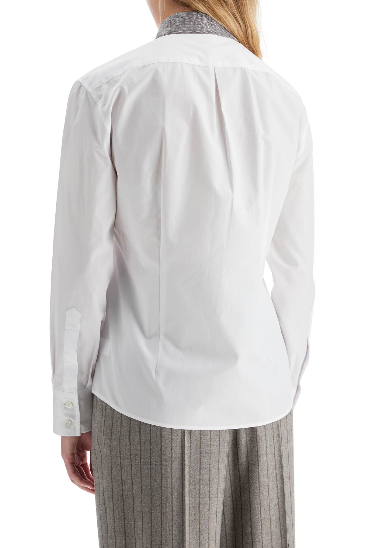 BRUNELLO CUCINELLI WHITE POPLIN SHIRT