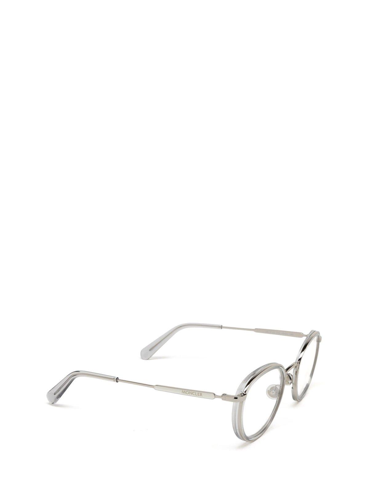 Shop Moncler Round Frame Glasses In 020