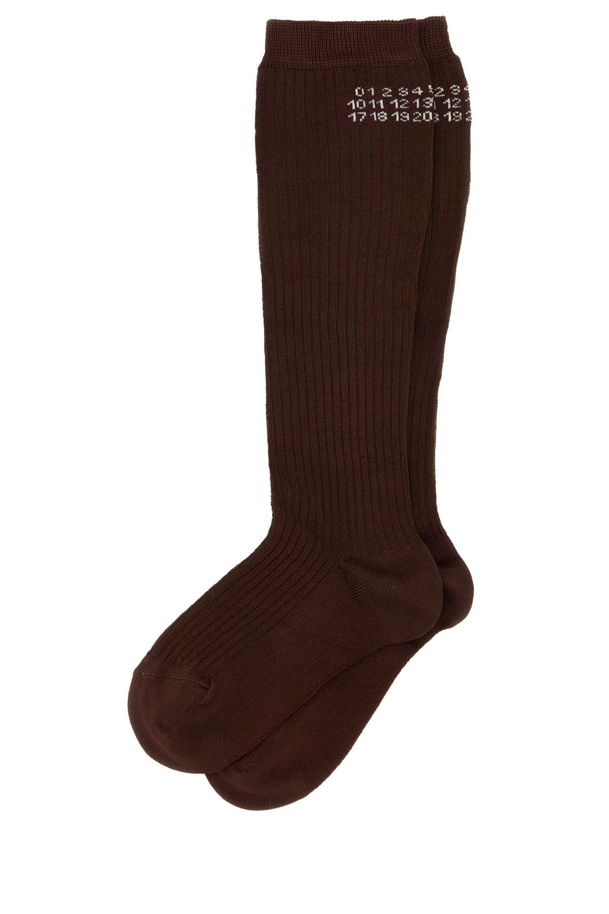 Brown Stretch Viscose Blend Socks