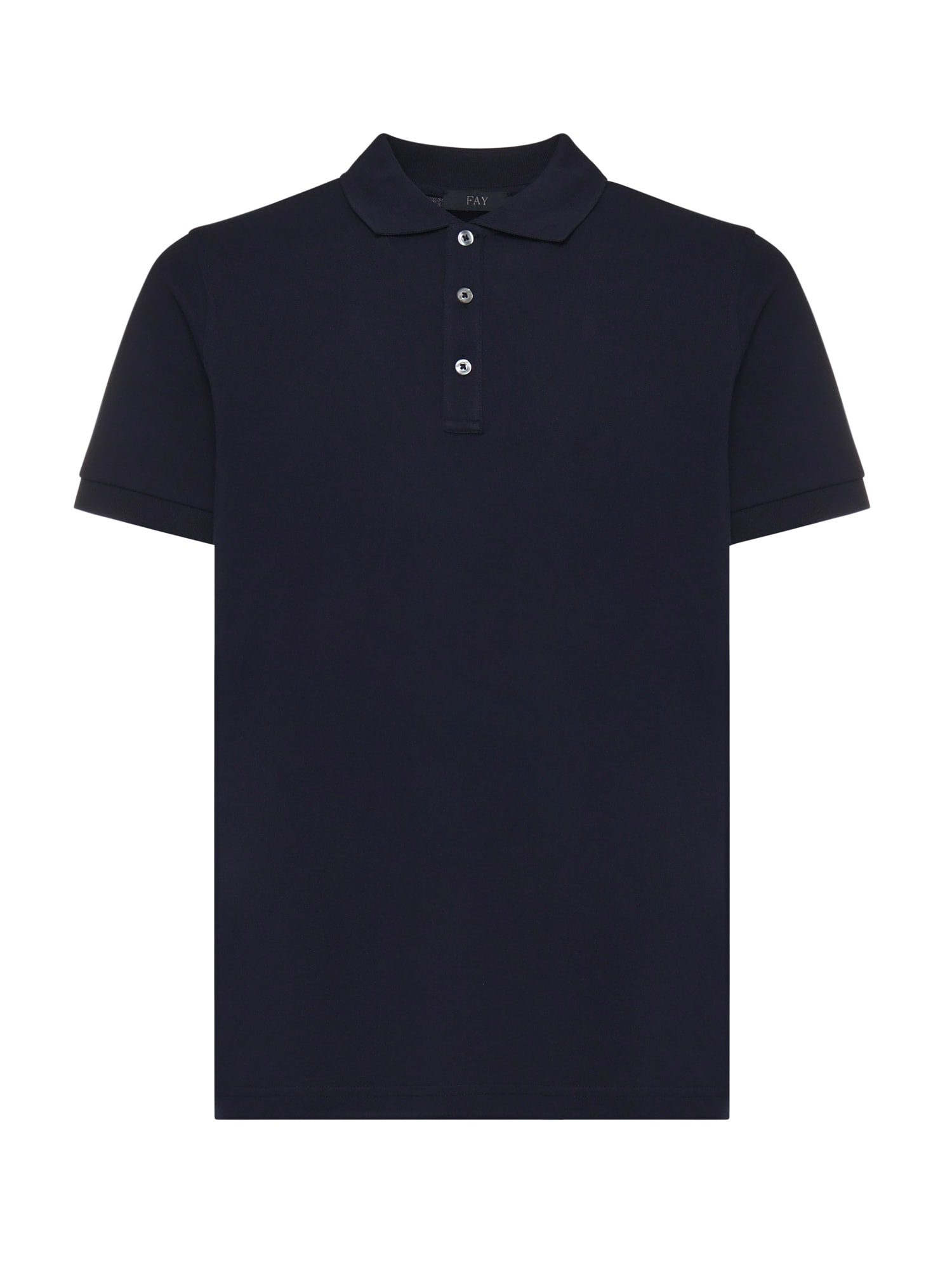 Fay Stretch Pique Polo In Blue