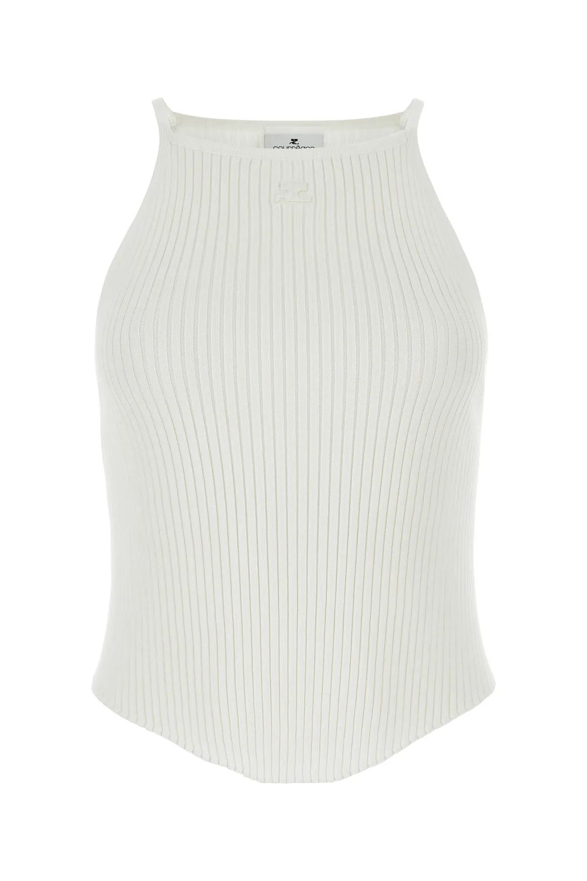 Shop Courrèges White Viscose Blend Top