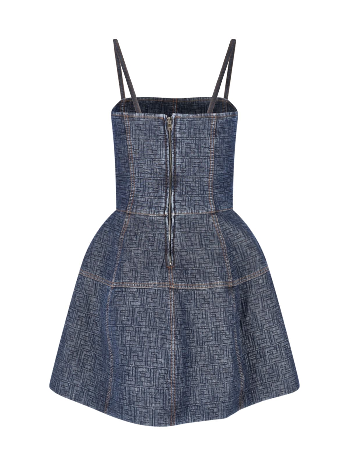 Fendi Mini Dress Ff In Blue