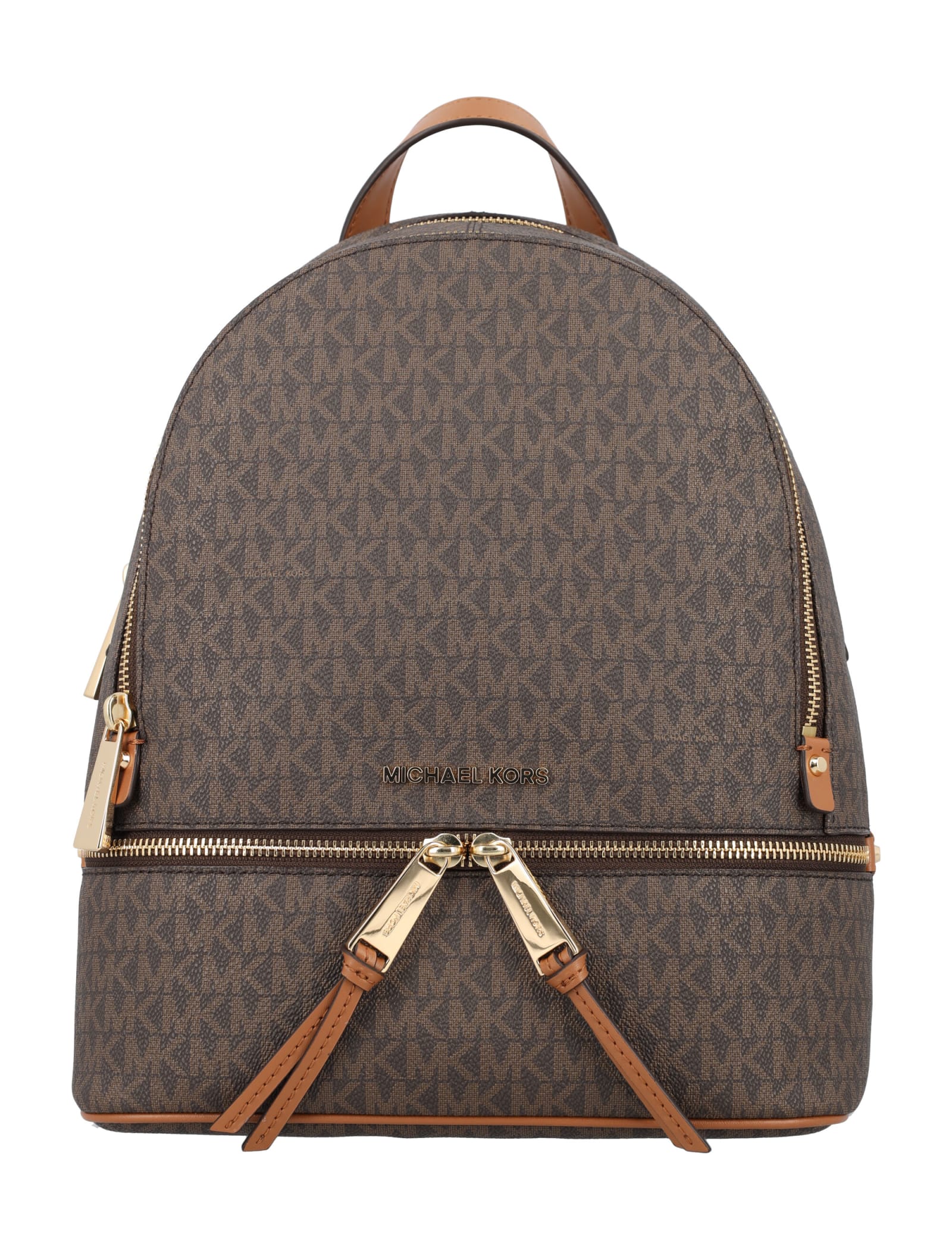 Shop Michael Michael Kors Rhea Zip Backpack In Brown