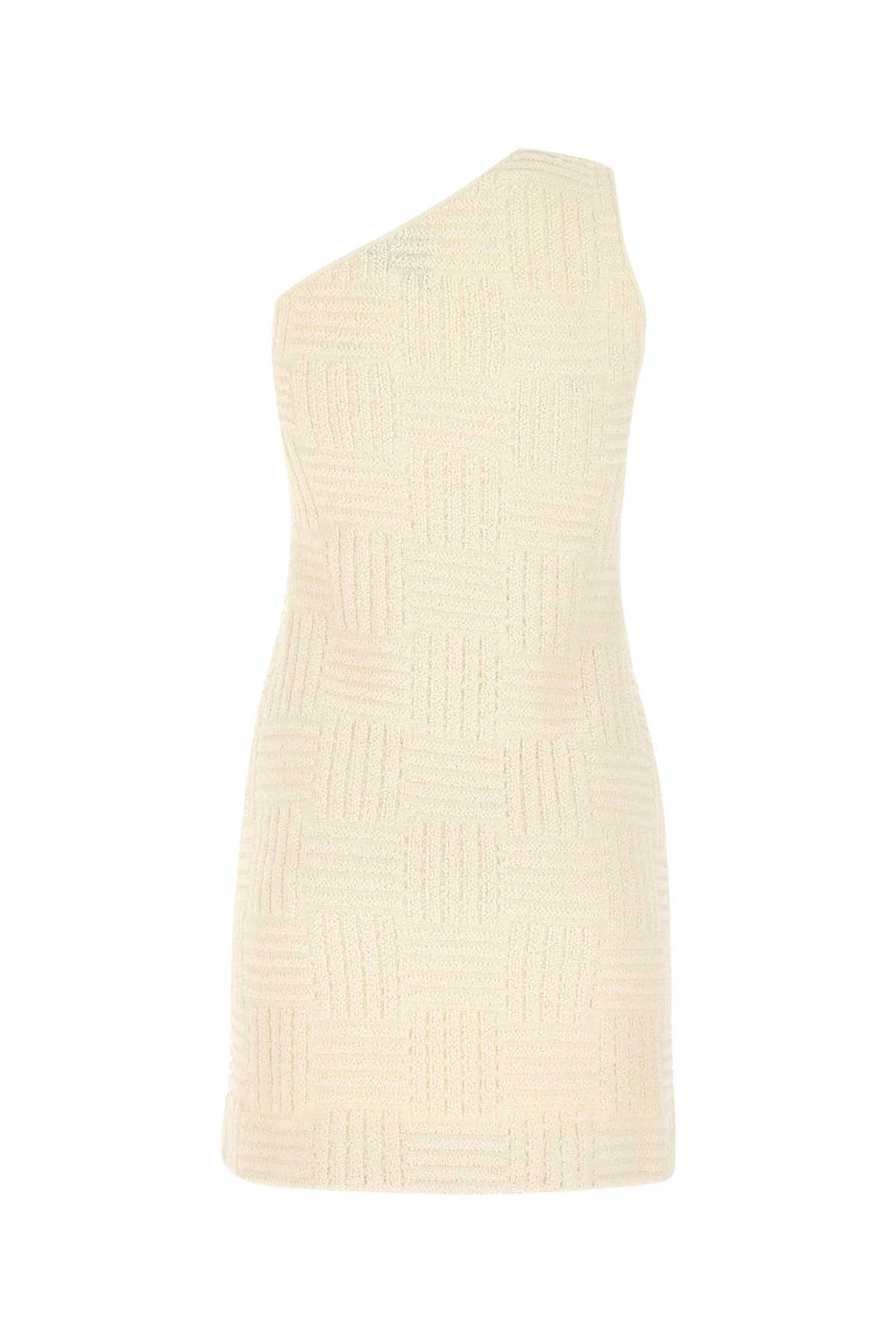 Shop Bottega Veneta Ivory Terry Fabric Mini Dress In 2945