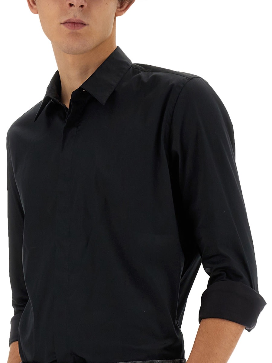Shop Pt01 Cotton Shirt In Black
