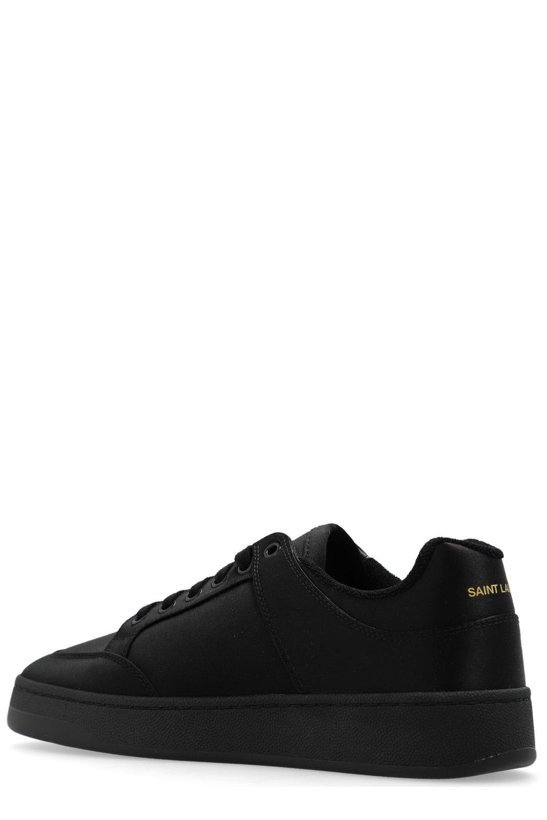 Shop Saint Laurent Sl/61 Lace-up Sneakers In Black