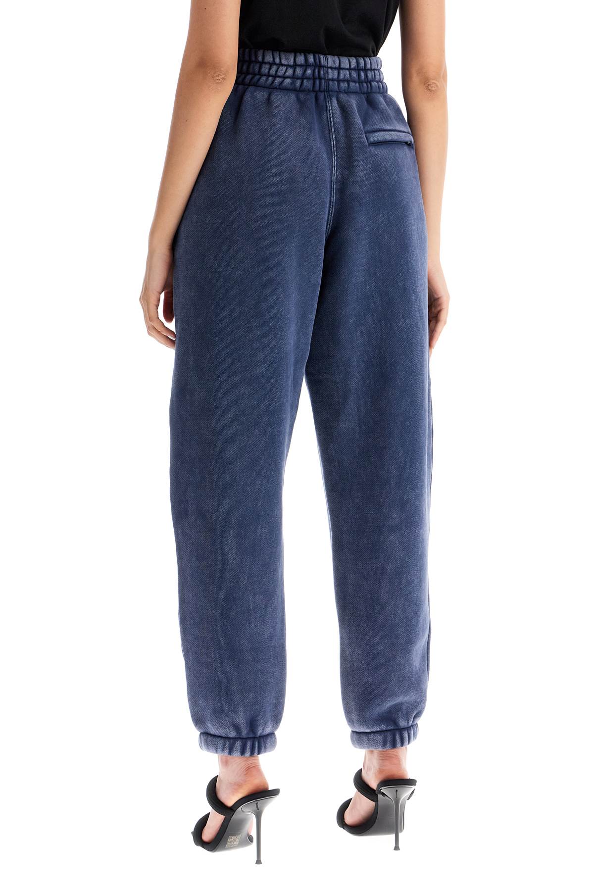 Shop Alexander Wang Faded Effect Sweatpants With Jogger In Acid Black Ice (blue)