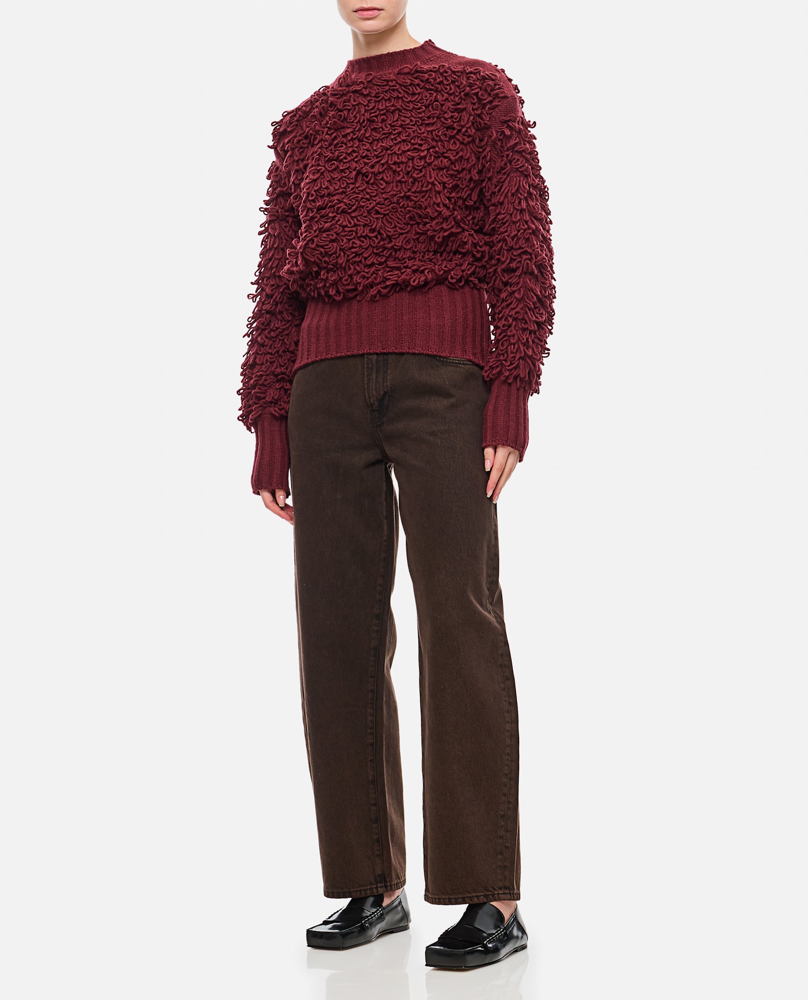 Shop Molly Goddard Sara Wool Ruffle Jumper In Red