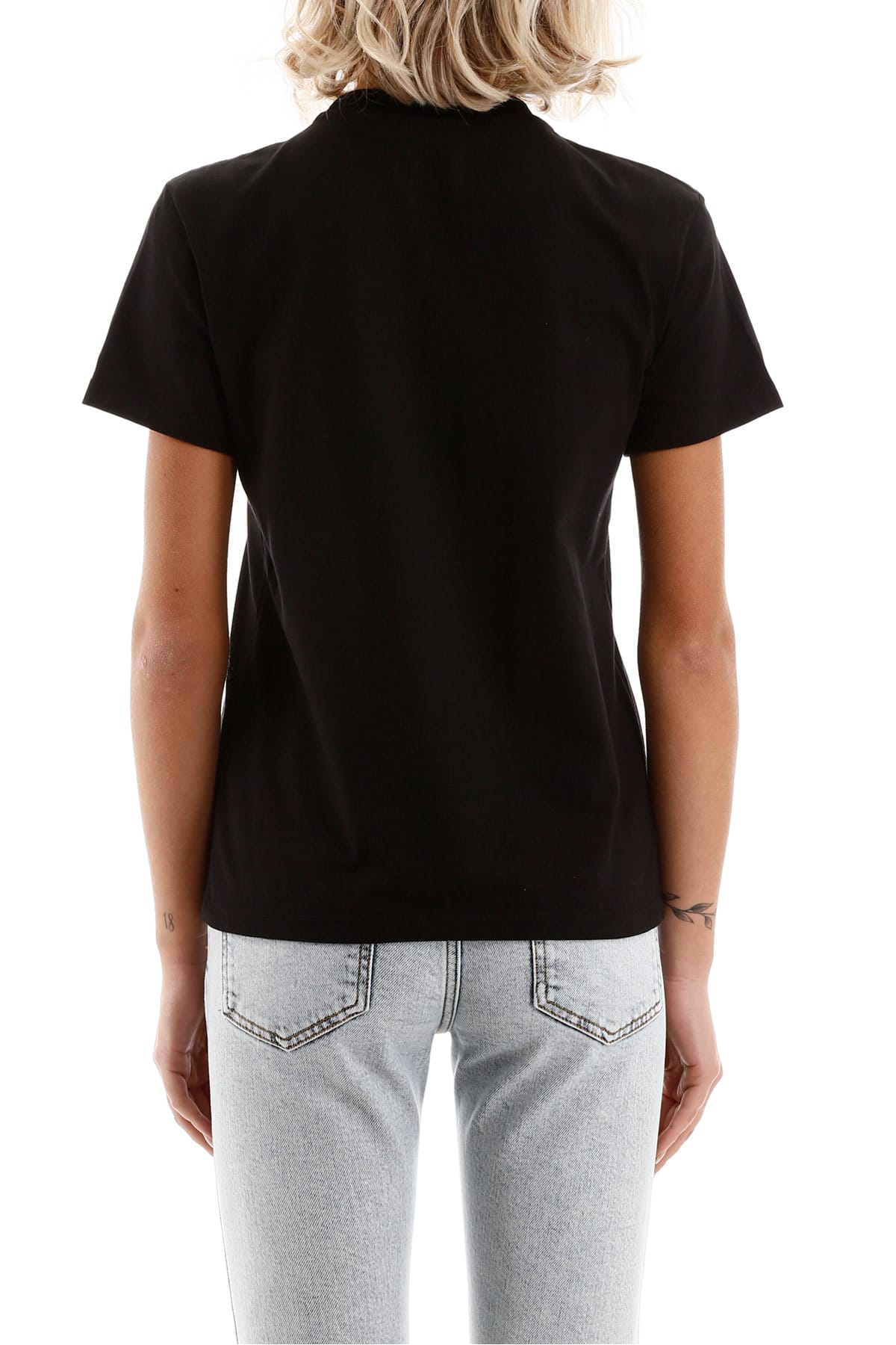Msgm Box Logo T-shirt In Black In Black