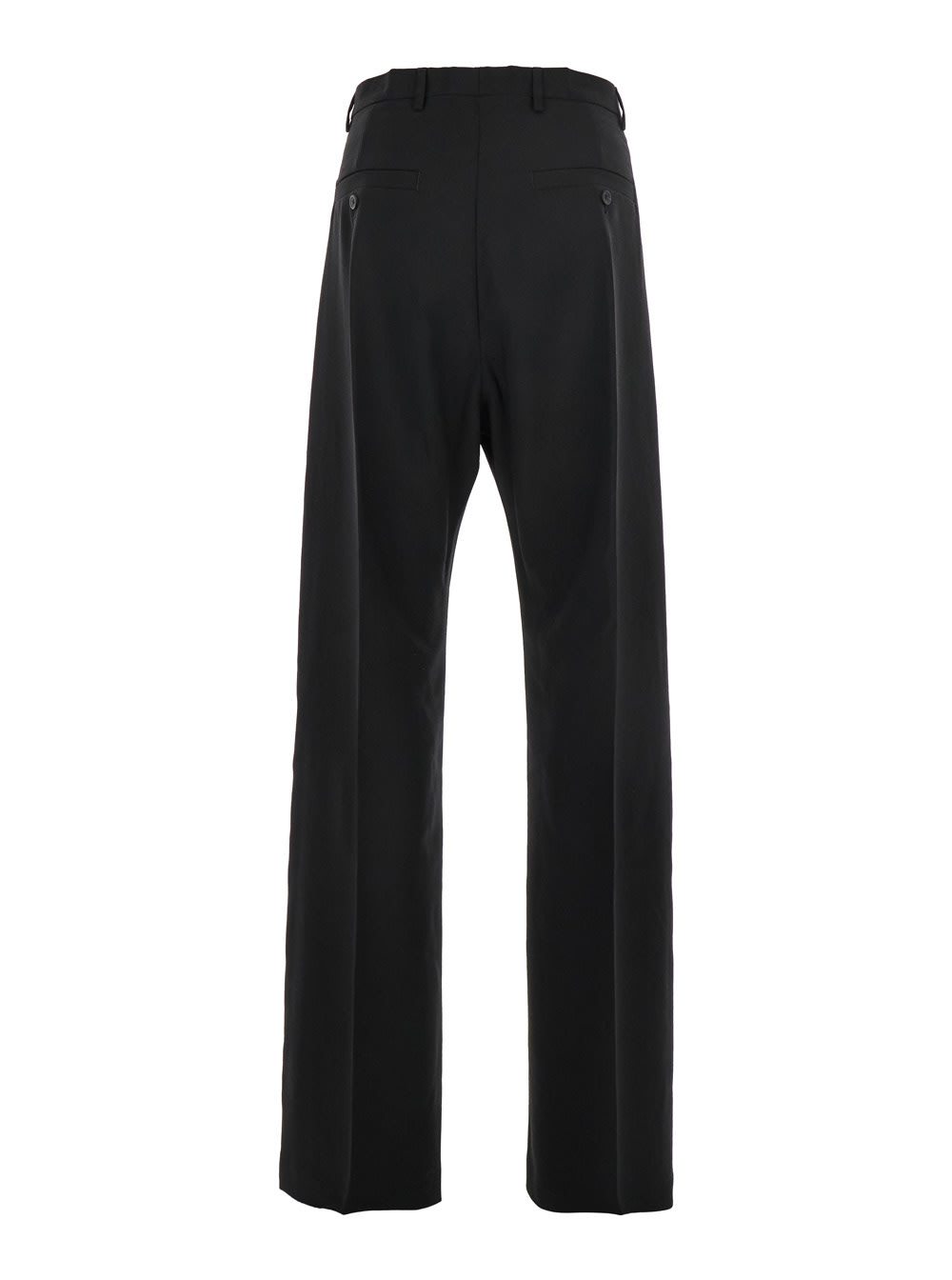Rick Owens Wide-leg Tailored Wool Pants With Pleat Detail In Black