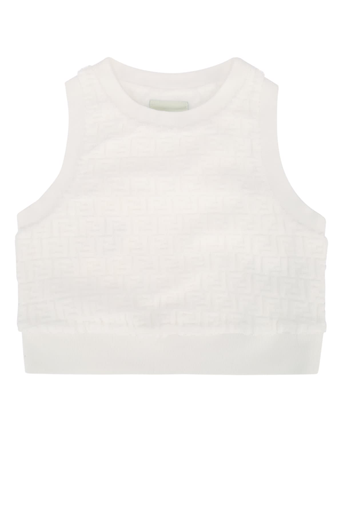 Fendi Top Spugna Ff In White