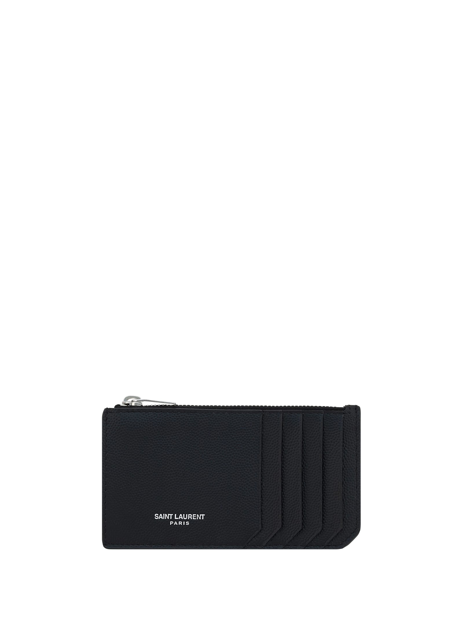 Shop Saint Laurent Card Holder In Nero