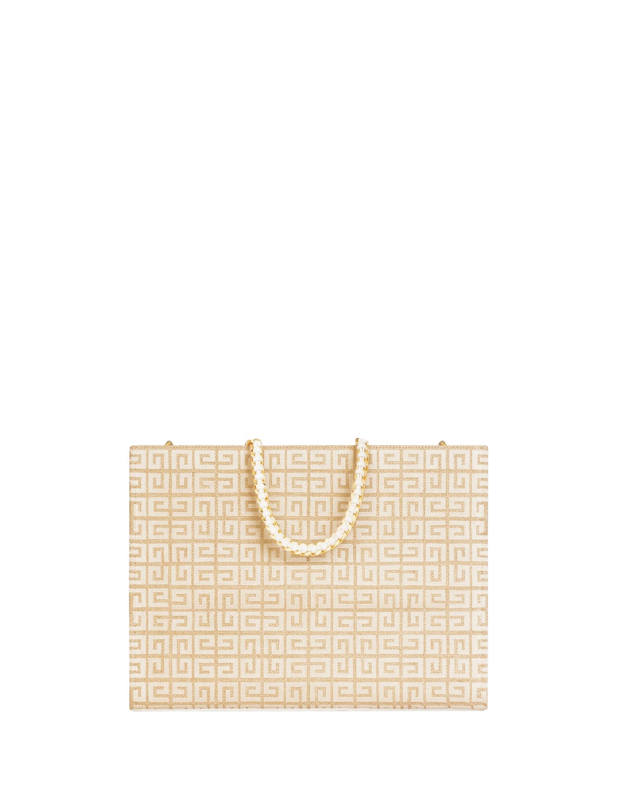 Shop Givenchy Medium G-tote Bag In Natural 4g Jute In White