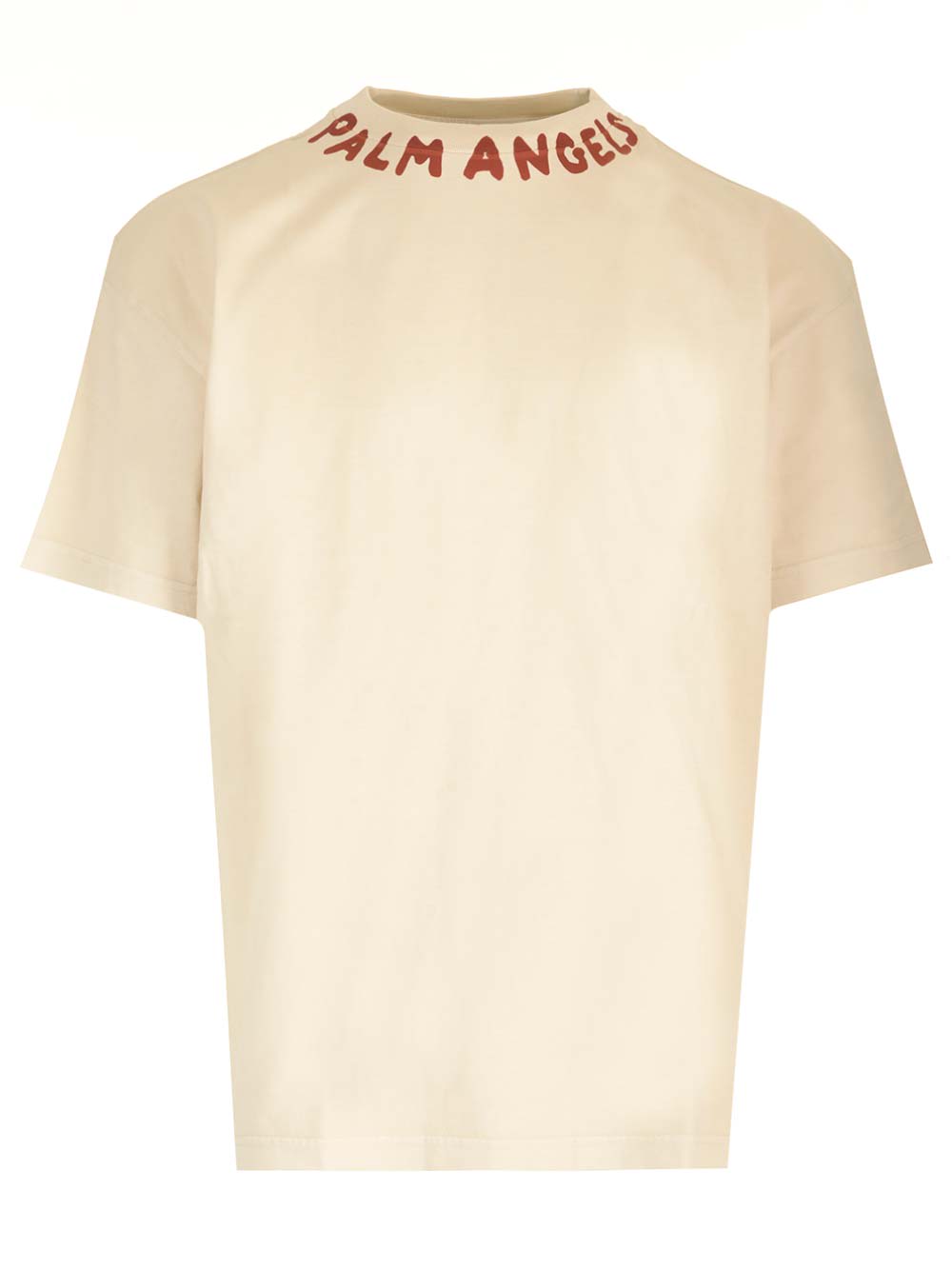 Shop Palm Angels Contrasting Logo T-shirt In White