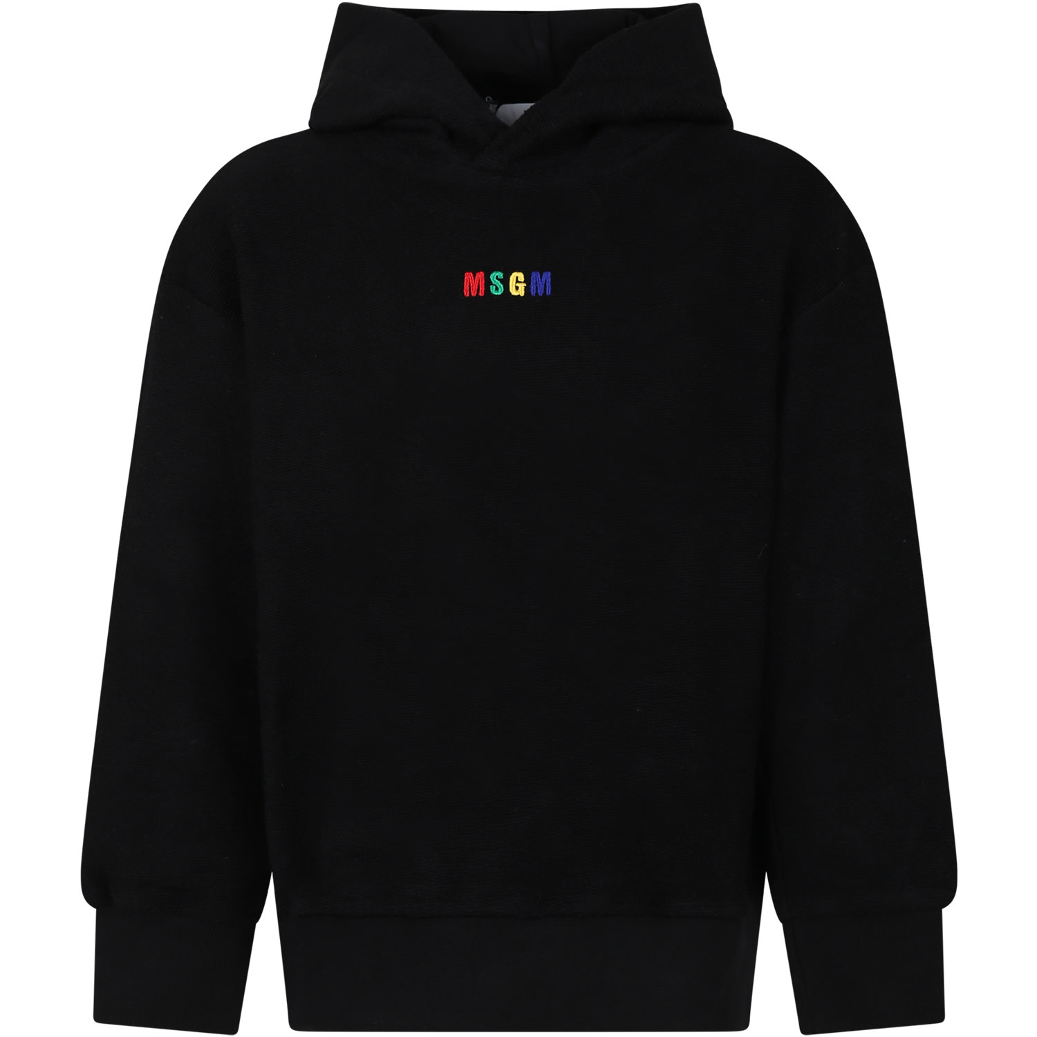Msgm Black Sweatshirt For Kids With Logo