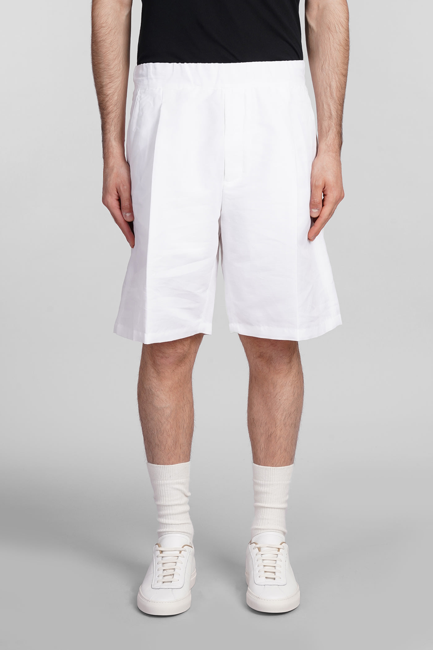 Shop Low Brand Tokyo Shorts In White Linen