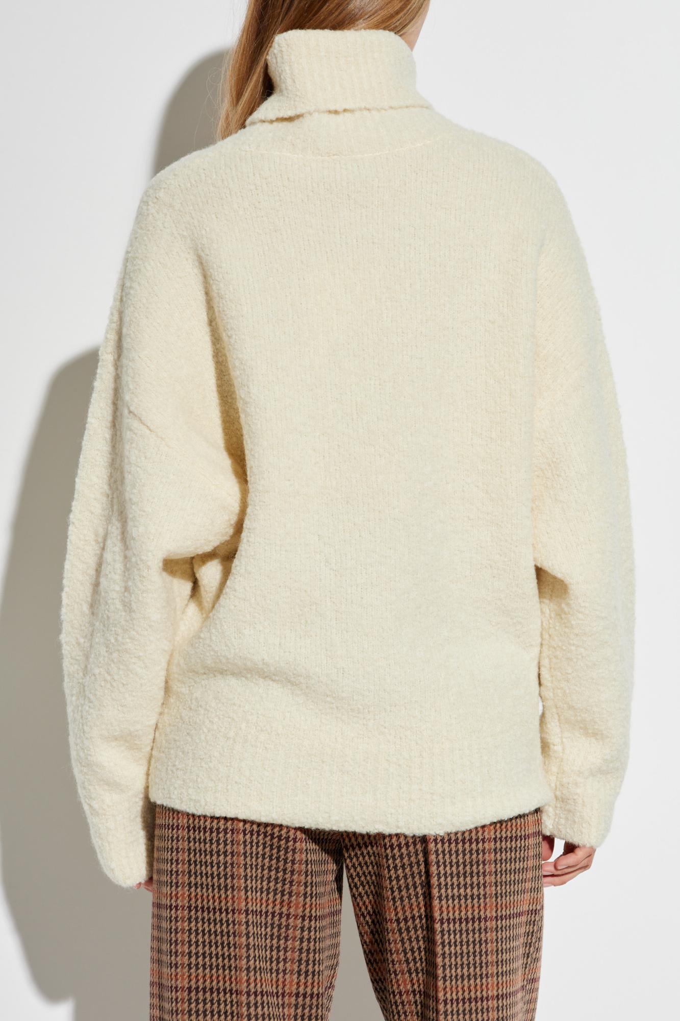Totême Ribbed-knit Wool-blend Turtleneck Sweater In White