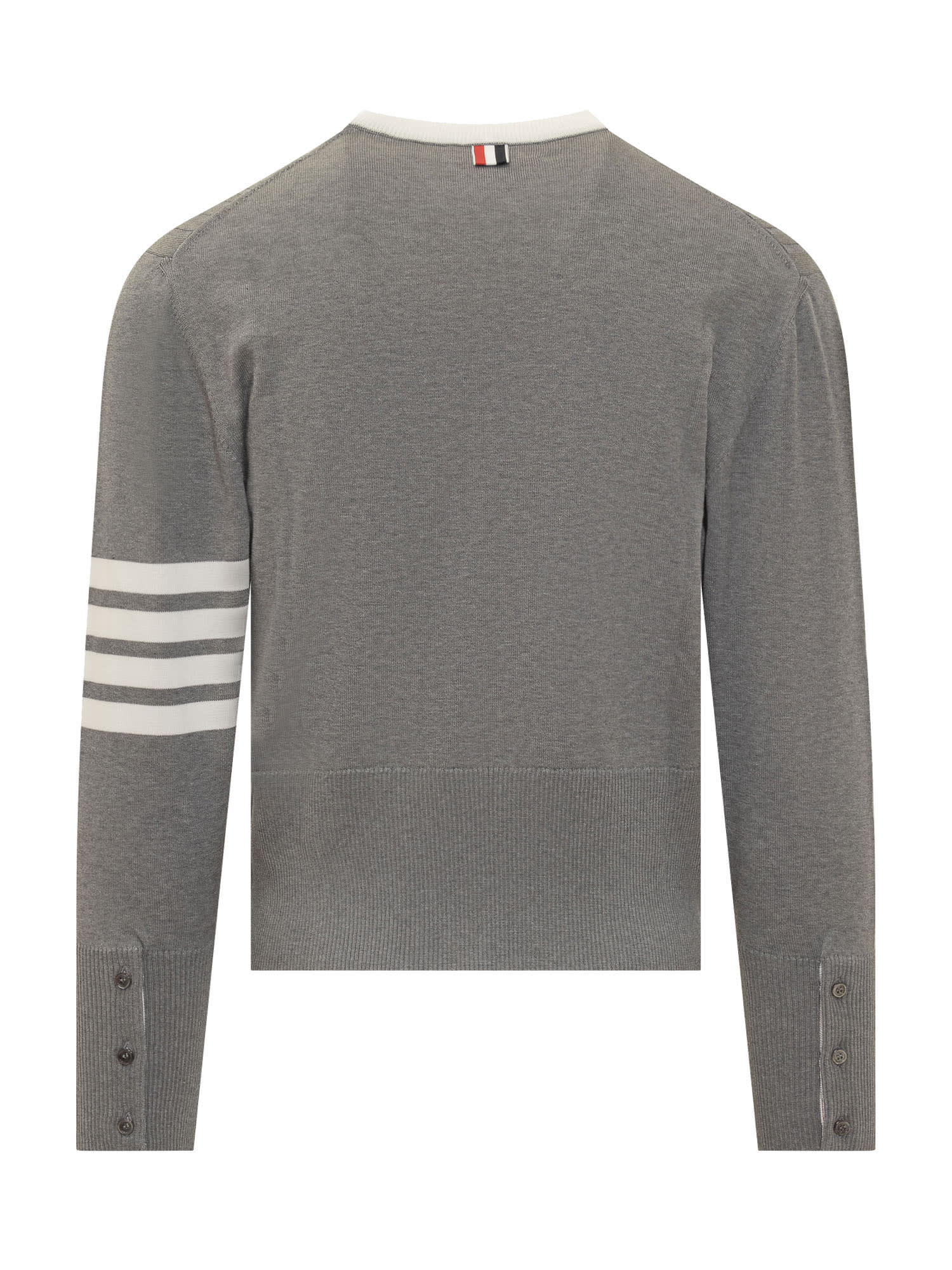 Shop Thom Browne Placed Baby Cable Sweater In Lt Grey